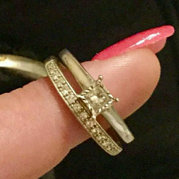 White Gold Wedding Ring Set! - Picture 1 of 7